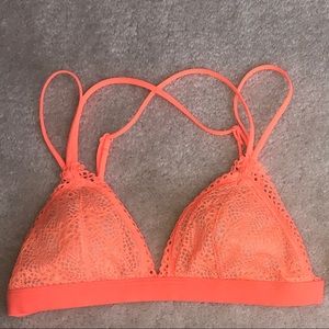 Orange Victoria’s Secret Strappy Crochet Bralette